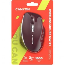 Мышка Canyon MW-21 Wireless Blue LED Burgundy (CNS-CMSW21BR) - Фото