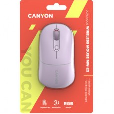 Мышка Canyon MW-22 Dual Band RGB Wireless Pearl Rose (CNS-CMSW22PR) - Фото