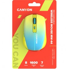 Мышка Canyon MW-44 LED Rechargeable Wireless/Bluetooth Yellow Blue (CNS-CMSW44UA) - Фото
