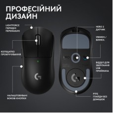 Мышка Logitech G Pro X Superlight 2 Lightspeed Wireless Black (910-006630) - Фото