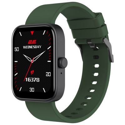 Смарт-годинник 2E Alpha SQ Music Edition 46 mm Black-Green (2E-CWW40BKGN)