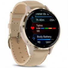 Смарт-часы Garmin Venu 3S, Fr. Gray + Soft Gold, Leather, GPS (010-02785-55) Смарт-часы Garmin Venu 3S, Fr. Gray + Soft Gold, Leather, GPS (010-02785-55) - Фото