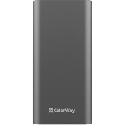 Батарея универсальная ColorWay 20 000 mAh PD/20W, QC/3.0, USB-C/Micro-USB/Lightning/USB-A max.22.5W Gray