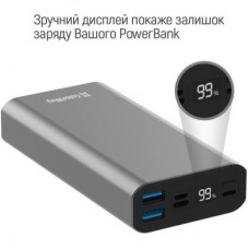 Батарея универсальная ColorWay 20 000 mAh PD/20W, QC/3.0, USB-C/Micro-USB/Lightning/USB-A max.22.5W Gray - Фото