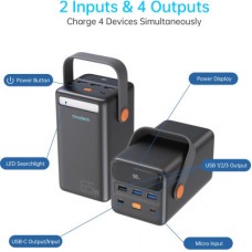 Батарея универсальная Choetech 50000mAh, PD/3.0/65W, QC/3.0/18W, USB-C, 3*USB-A, mirco USB, LED Light - Фото