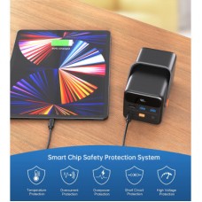 Батарея универсальная Choetech 50000mAh, PD/3.0/65W, QC/3.0/18W, USB-C, 3*USB-A, mirco USB, LED Light - Фото