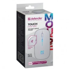 Мишка Defender Touch MM-997 Silent Wireless RGB White (52998) - Фото
