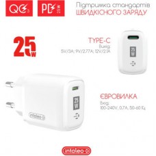 Зарядний пристрій Intaleo TCGQPD125 1хType-C 3A/25W QC/PD3.0 (1283126538827) Зарядний пристрій Intaleo TCGQPD125 1хType-C 3A/25W QC/PD3.0 (1283126538827) - Фото