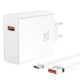 Зарядний пристрій XO L128 120 W with cable Type-C white (XO-L128-WH)