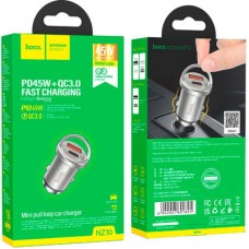 Зарядний пристрій HOCO NZ10 Handy USB-A/Type-C Silver (6942007601825) - Фото