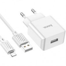 Зарядний пристрій HOCO C106A charger set (iP) White (6931474783899) - Фото
