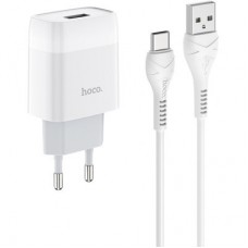 Зарядний пристрій HOCO C72A Glorious single port charger set (Type-C) White (6931474713018) - Фото