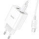 Зарядний пристрій HOCO C80A Plus Rapido PD20W+QC3.0 charger set (C to C) White (6931474779908)