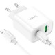 Зарядний пристрій HOCO C80A Plus Rapido PD20W+QC3.0 charger set (C to C) White (6931474779908)