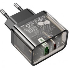 Зарядний пристрій HOCO N34 Dazzling dual-port Black (6931474799166) - Фото