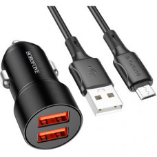 Зарядний пристрій BOROFONE BZ19B charger set (Micro) 2 x USB Black (6941991101502) - Фото