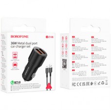 Зарядний пристрій BOROFONE BZ19B charger set (Micro) 2 x USB Black (6941991101502) - Фото