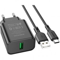 Зарядний пристрій BOROFONE BA72A charger set (Type-C) Black (BA72ACB) - Фото