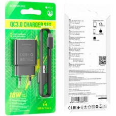 Зарядний пристрій BOROFONE BA72A charger set (Type-C) Black (BA72ACB) - Фото