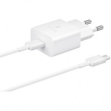 Зарядний пристрій Samsung USB-С 15 W White + Cable USB-C 1 m (EP-T1510XWEGEU) - Фото