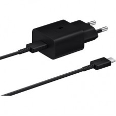 Зарядний пристрій Samsung USB-С 15W Black + Cable USB-C 1 m (EP-T1510XBEGEU) - Фото