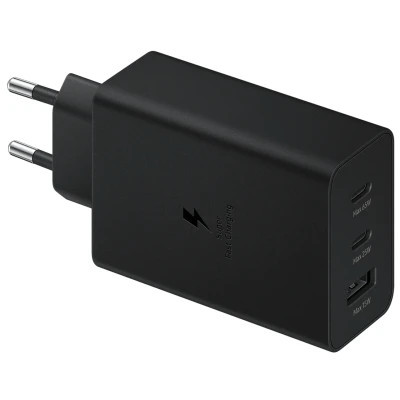 Зарядний пристрій Samsung 2xUSB-С 65 W PD PPS/USB-A Black (EP-T6530NBEGEU)