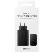 Зарядний пристрій Samsung 2xUSB-С 65 W PD PPS/USB-A Black (EP-T6530NBEGEU) - Фото