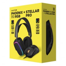Навушники Hator Phoenix 7.1 RGB + Stellar Pro Black (НТR-001) - Фото
