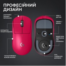 Мышка Logitech G Pro X Superlight 2 Lightspeed Wireless Magenta (910-006797) - Фото