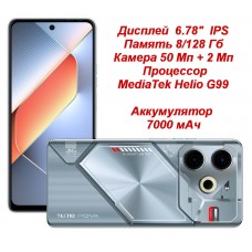 Телефон Tecno POVA 6 NEO 8/256 GB Starry Silver (Техно пова 6 нео) - Фото