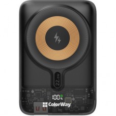 Батарея универсальная ColorWay 10 000 mAh 15W MagSafe (USB QC3.0 + USB-C PD 22.5W) (CW-PB100LPA3BK-WPDD) - Фото