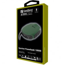 Батарея універсальна Sandberg 10000mAh, Survivor, USB*2, мінікомпас, мініліхтарик (420-60) - Фото