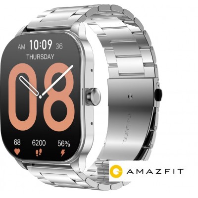 Мужские часы Amazfit Pop 3S Mtetal Silver (часы амазфит поп 3с метал)