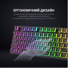 Клавіатура GamePro MK80R Red Switch RGB USB Black (MK80R) - Фото
