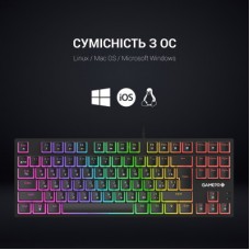 Клавіатура GamePro MK80R Red Switch RGB USB Black (MK80R) - Фото