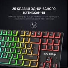 Клавіатура GamePro MK80R Red Switch RGB USB Black (MK80R) - Фото