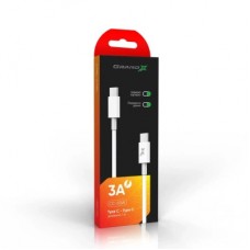 Дата кабель USB-C to USB-C 1.0m 20W CC-03W White Grand-X (CC-03W) - Фото