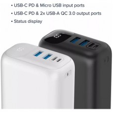 Батарея універсальна Canyon PB-301 30000mAh PD/20W, QC/3.0 (CNE-CPB301W) - Фото