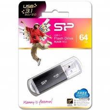 USB флешнакопичувач Silicon Power 64 GB Blaze B02 Black USB 3.1 (SP064GBUF3B02V1K) - Фото