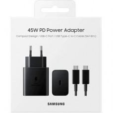 Зарядний пристрій Samsung 45W Compact Power Adapter (w C to Cable) Black (EP-T4511XBEGEU) - Фото