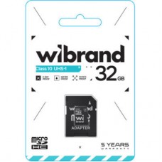 Картка пам'яті Wibrand 32 GB microSD class 10 UHS-I (WICDHU1/32GB-A) - Фото