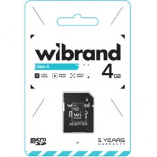 Картка пам'яті Wibrand 4GB microSD class 4 (WICDC4/4GB-A) - Фото