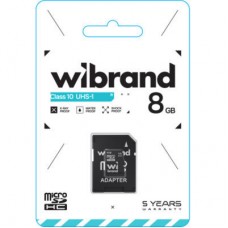 Картка пам'яті Wibrand 8GB microSD class 10 (WICDHC10/8GB-A) - Фото