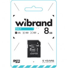 Картка пам'яті Wibrand 8GB microSD class 4 (WICDC4/8GB-A) - Фото