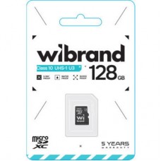 Картка пам'яті Wibrand 128 GB mictoSD class 10 UHS-I U3 (WICDHU3/128GB) - Фото