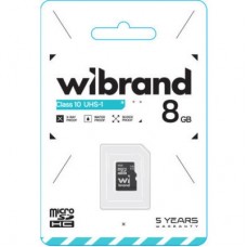 Картка пам'яті Wibrand 8GB mictoSD class 10 (WICDHC10/8GB) - Фото
