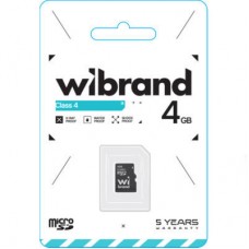 Картка пам'яті Wibrand 4GB mictoSD class 4 (WICDC4/4GB) - Фото
