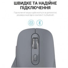 Мышка OfficePro M230G Silent Click Wireless/Bluetooth Gray (M230G) - Фото