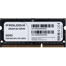 Модуль пам'яті для ноутбука SoDIMM DDR3 4GB 1600 MHz Prologix (PRO4GB1600D3S) - Фото