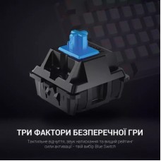 Клавіатура GamePro MK100B Blue Switch LED USB Black (MK100B) - Фото